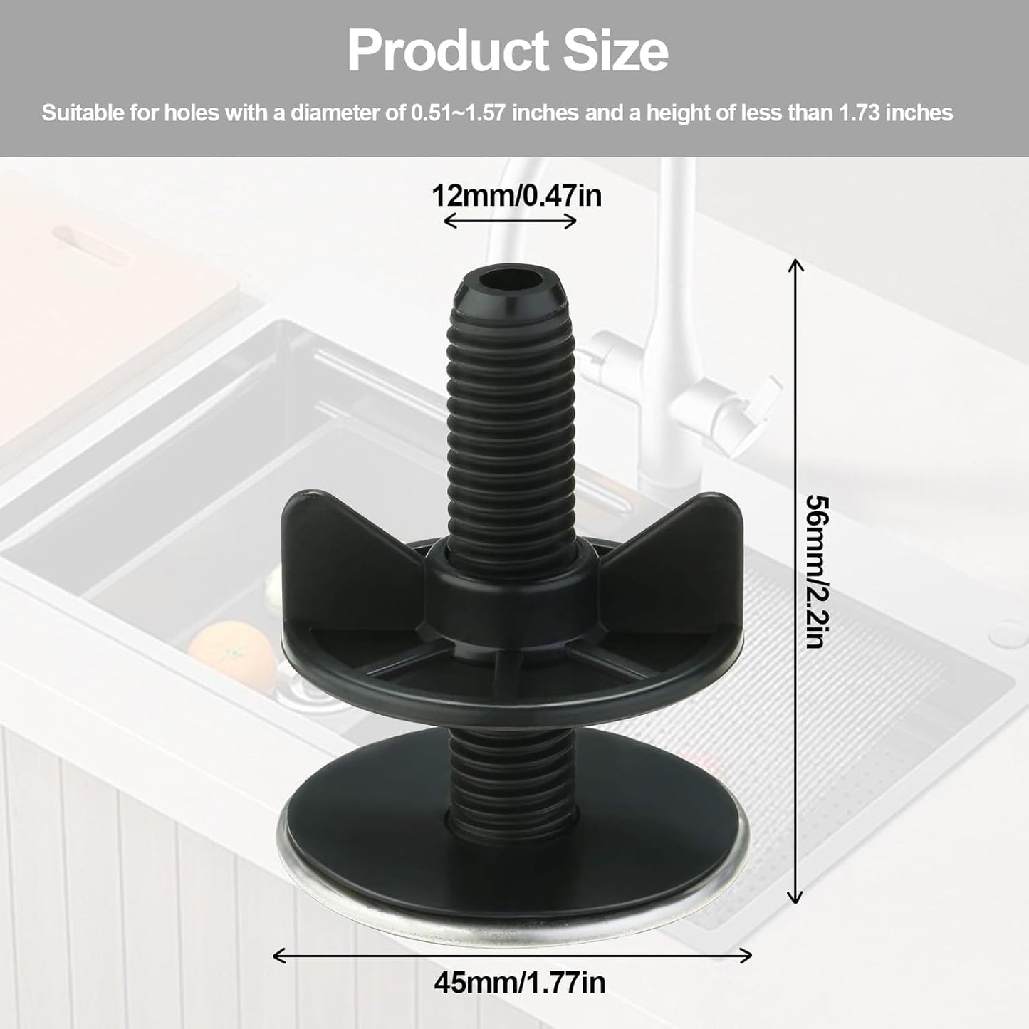 2 Pack Kitchen Sink Hole Cover Sink Hole Cover Stainless Steel Hole Plate Stopper Cover Blanking Metal Plug
