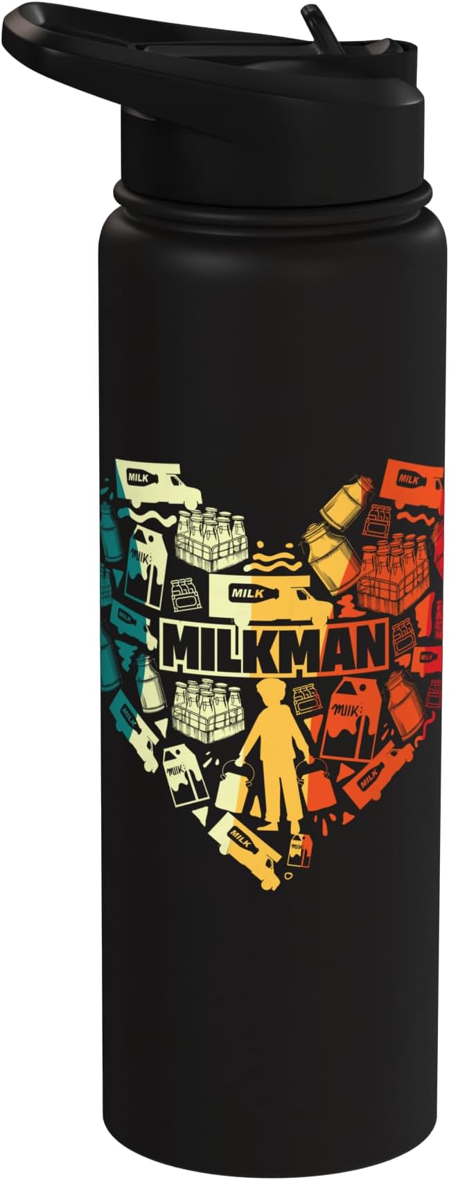 Milkman Dairy Farmer Heart Milkman Life Everyday Stainless Steel Insulated Water Bottle