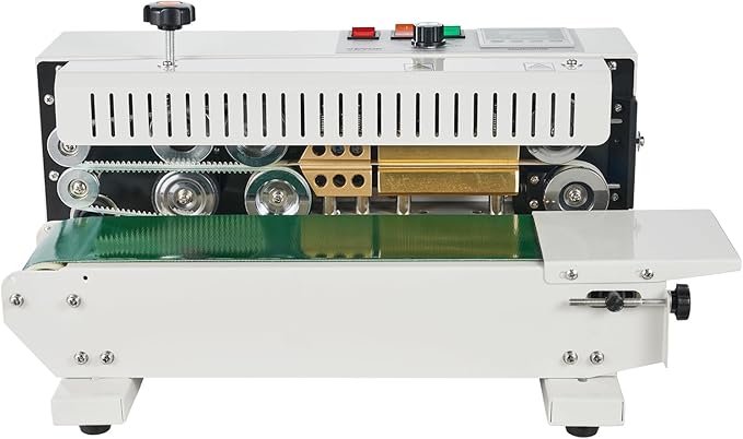 VEVOR Continuous Bag Band Sealing Machine, 0.24-0.47 in/6-12 mm Seal Width, Horizontal Band Sealer Machine with Digital Temperature Control, Carbon Steel Bag Sealer for 0.02-0.8 mm Plastic Bags Films