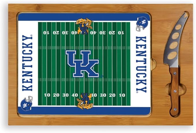 PICNIC TIME NCAA Icon Glass Top Cutting Board & Knife Set, Cheese Boards Charcuterie Boards, Serving Platter, (Parawood & Bamboo)