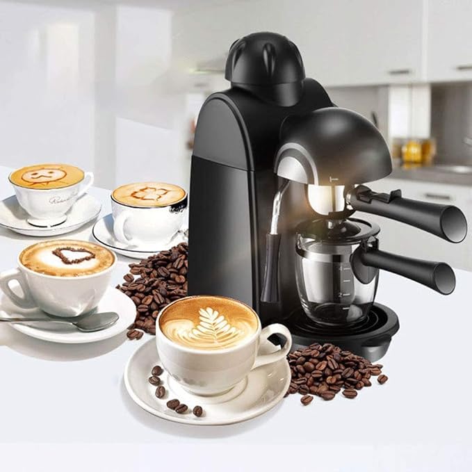 5Bar Coffee and Cappuccino Machine Milk Frother Espresso Maker with Steamer Black
