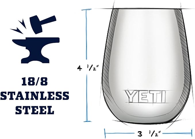 YETI Rambler 10 oz Wine Tumbler, Vacuum Insulated, Stainless Steel with MagSlider Lid, Tropical Pink
