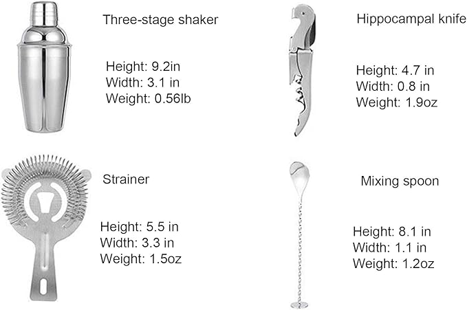 10-Piece Stainless Steel Cocktail Shaker Set with Stand – Bartender Kit w/Martini Shaker, Jigger, Strainer, Ice Tools & Decanter for Home Bar, Party & Gift