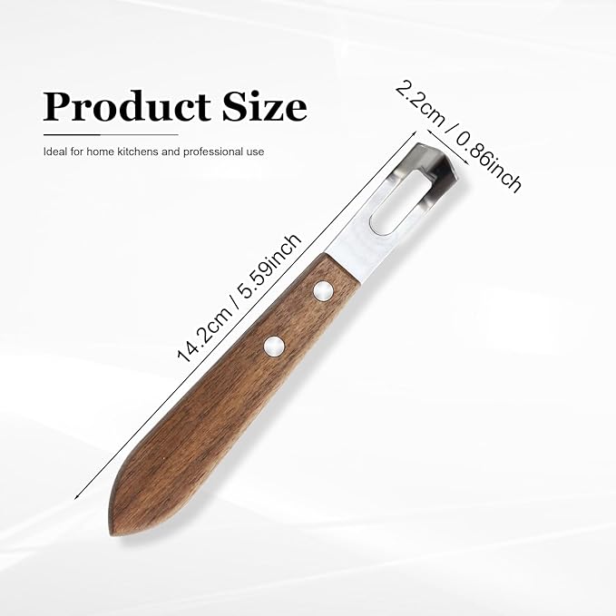 Lemon Zester and Channel Knife - Wooden Handle, Bar Accessories for Bartenders, Versatile Tool and Peeler for Cocktails