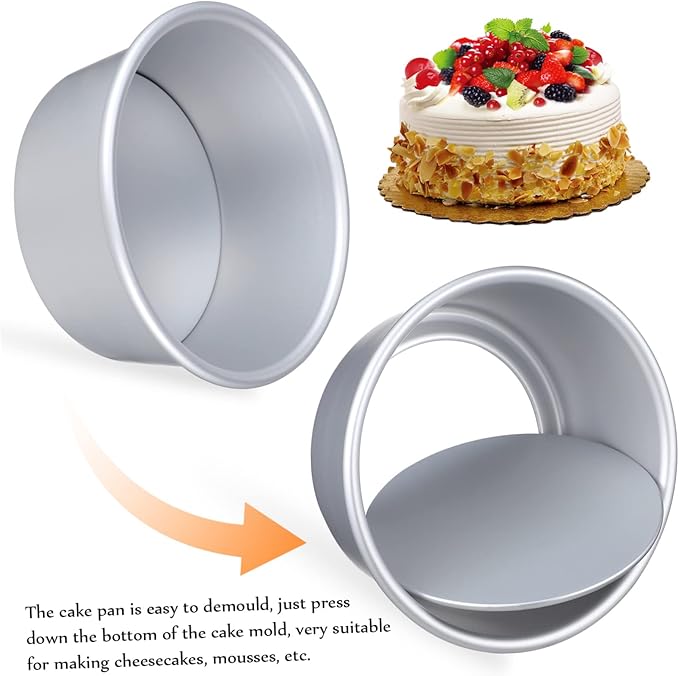 SHOWERORO 1set Baking Set Round Cake Molds Parchment Liners Easy Demold Cake Tin Set Multi-functional for Cheesecakes Mousses