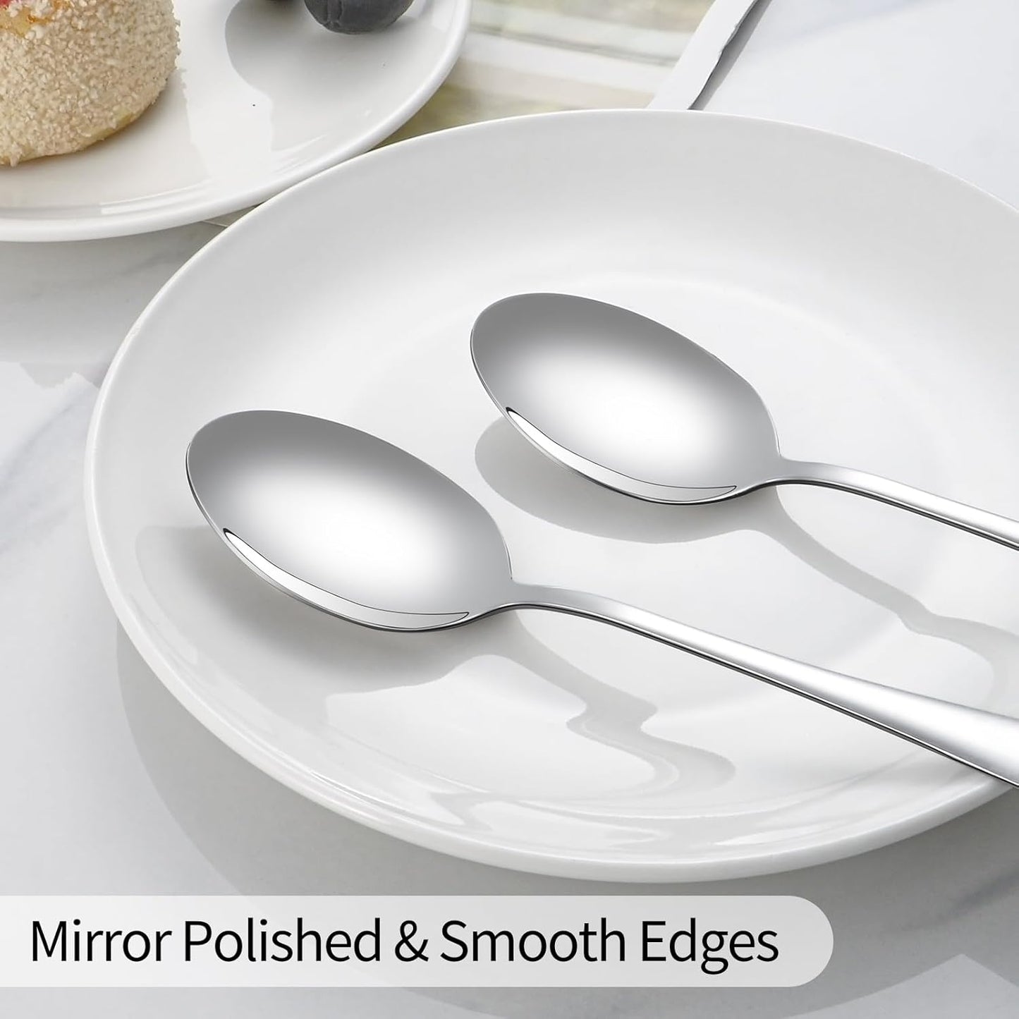 12 Pcs Dinner Spoons Set 7.32" Premium Food Grade Stainless Steel Spoons Mirror Finish & Dishwasher Safe,Use for Home,Restaurant