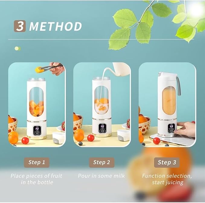 Portable blender,Portable Blender USB-C Rechargeable - 33oz Personal Smoothie & Shake Maker, Cordless Travel Juicer with BPA-Free Leakproof Sip Lid(White)