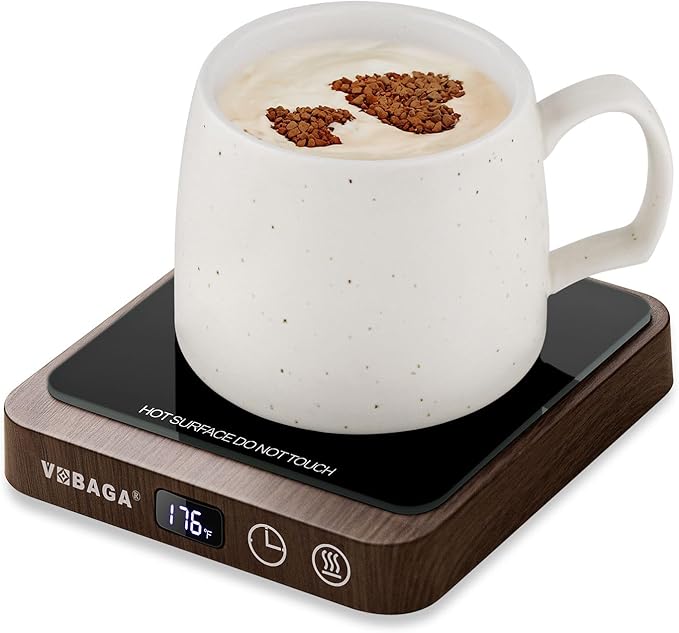 VOBAGA Coffee Mug Warmer & Coffee Warmer for Desk with 5 Temp Settings Display, Mug Warmer with 2-12H Auto Shut Off, Beverage Warmer for Milk, Tea, Candle, Ideal Coffee Gifts for Women Men(No Cup)