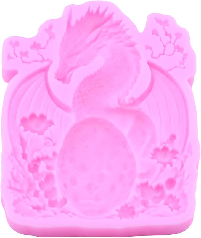 Dragon Fondant Molds Dragon Egg Silicone Candy Mold For Cake Decoration Cupcake Topper Candy Polymer Clay Gum Paste Set Of 2