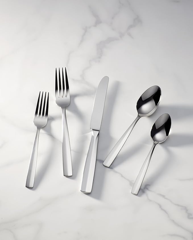 Lenox Lachlan 65-Piece Flatware Set, 10.45 LB, Metallic