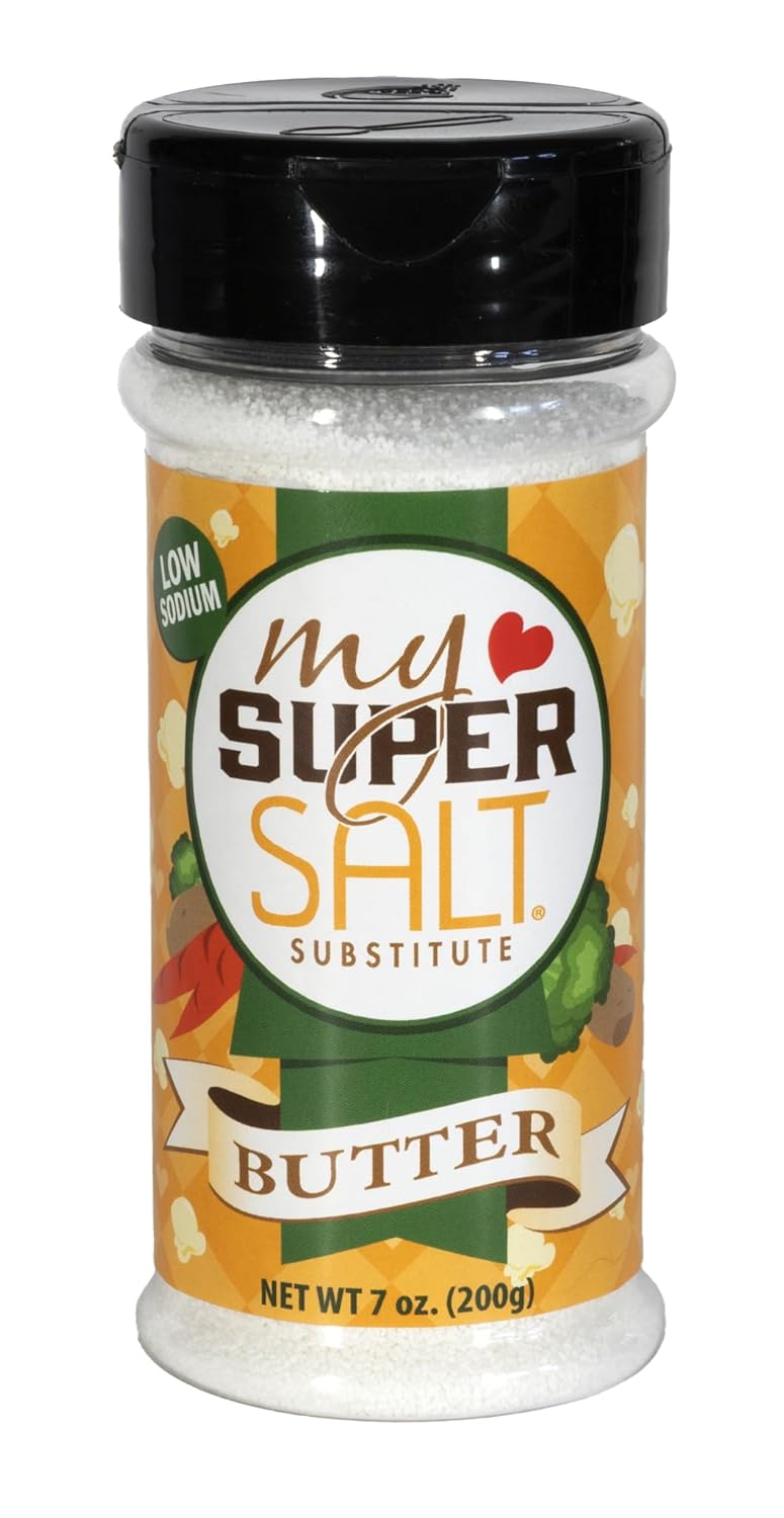 My SUPER SALT® Butter – Functional Butter-Flavored Salt Substitute - 85% Less Sodium - Smart Nutrition + Comfort Food Flavor - 7 oz