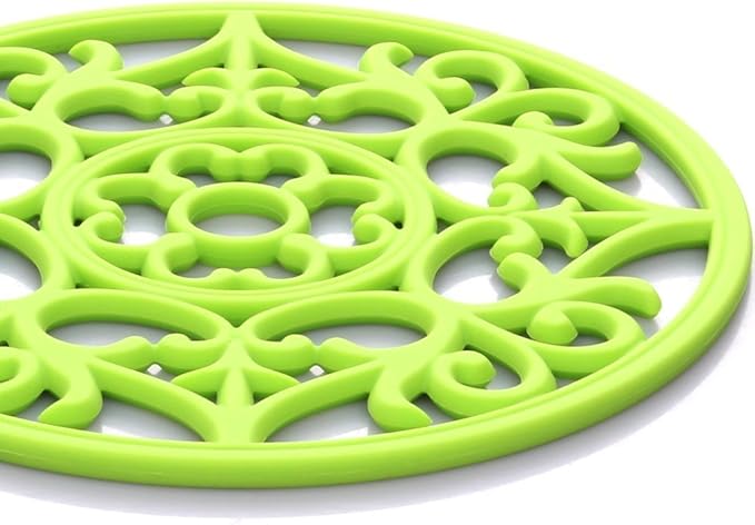 ME.FAN Trivets for Dishes/Pots/Pans, 3 Pcs Silicone Mats, Flexible/Durable/Non Slip Hot Pads to Protect Table and Counter Top (Wine Red)