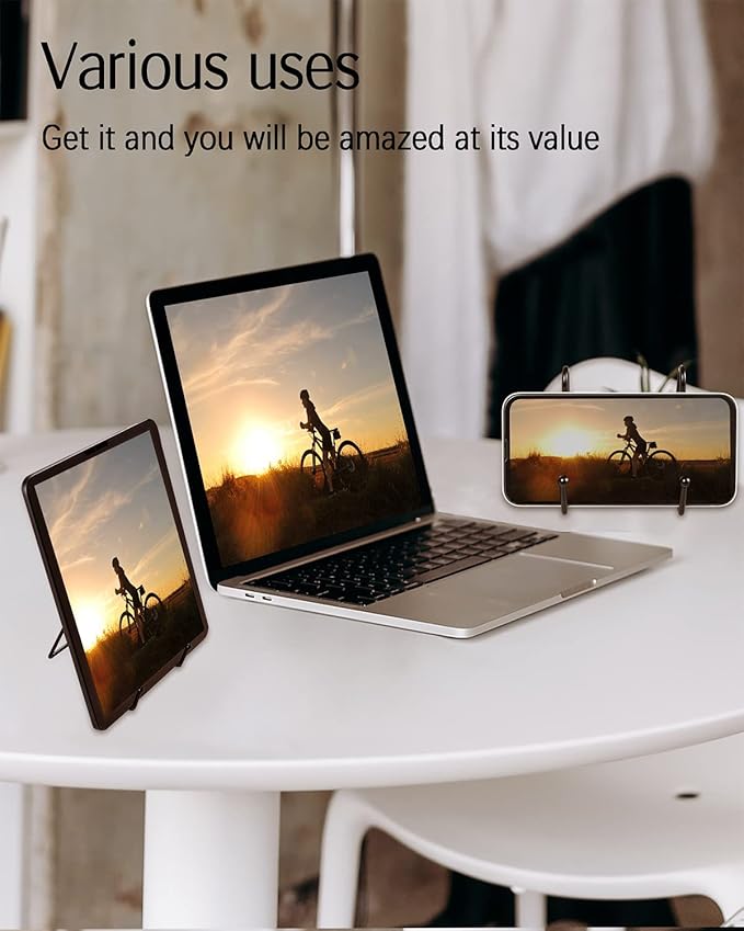Lzerking 10 Packs Display Stands for Plate, 6 Inches Black Plate Stands for Display, Metal Plate Holder Picture Stand for Picture, Decorative Plate, Book, Photo