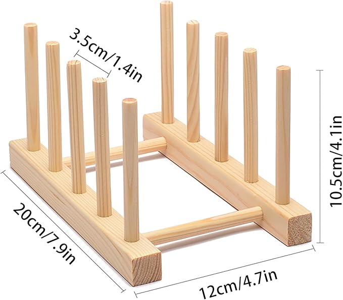 Kunovo Bamboo Dish Rack,Pot lid/Plate/Cutting Board Organizer for Kitchen cabinets,Bottle Drying Holder… (4G)