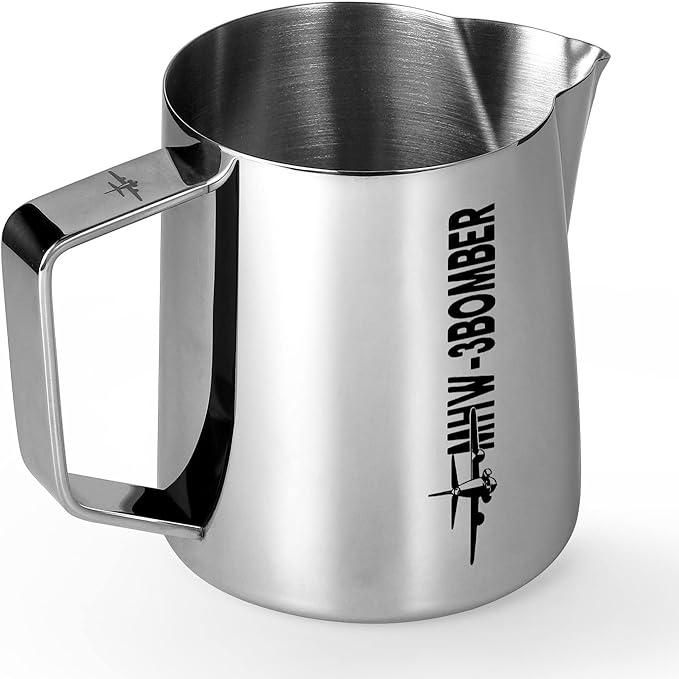 MHW-3BOMBER Espresso Steaming Pitcher Milk Frothing Pitcher Stainless Steel Milk Coffee Cappuccino Latte Art Barista Cup 20oz/600ml (Glossy), P5003S