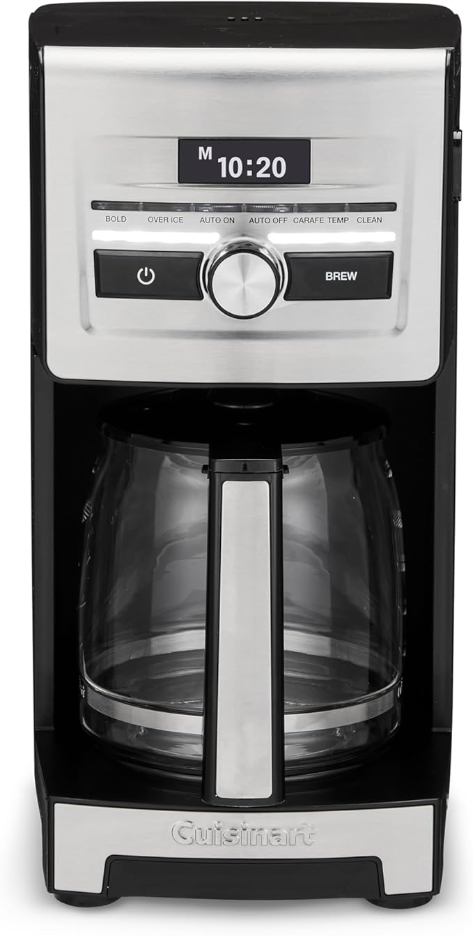 Cuisinart Personal Brew™ 12-Cup Coffee Maker, Automatic Coffee Machine, Programmable Coffee Maker for Home Brewing Convenience with Adjustable Brew Strength, Stainless Steel/Black, DCC-12