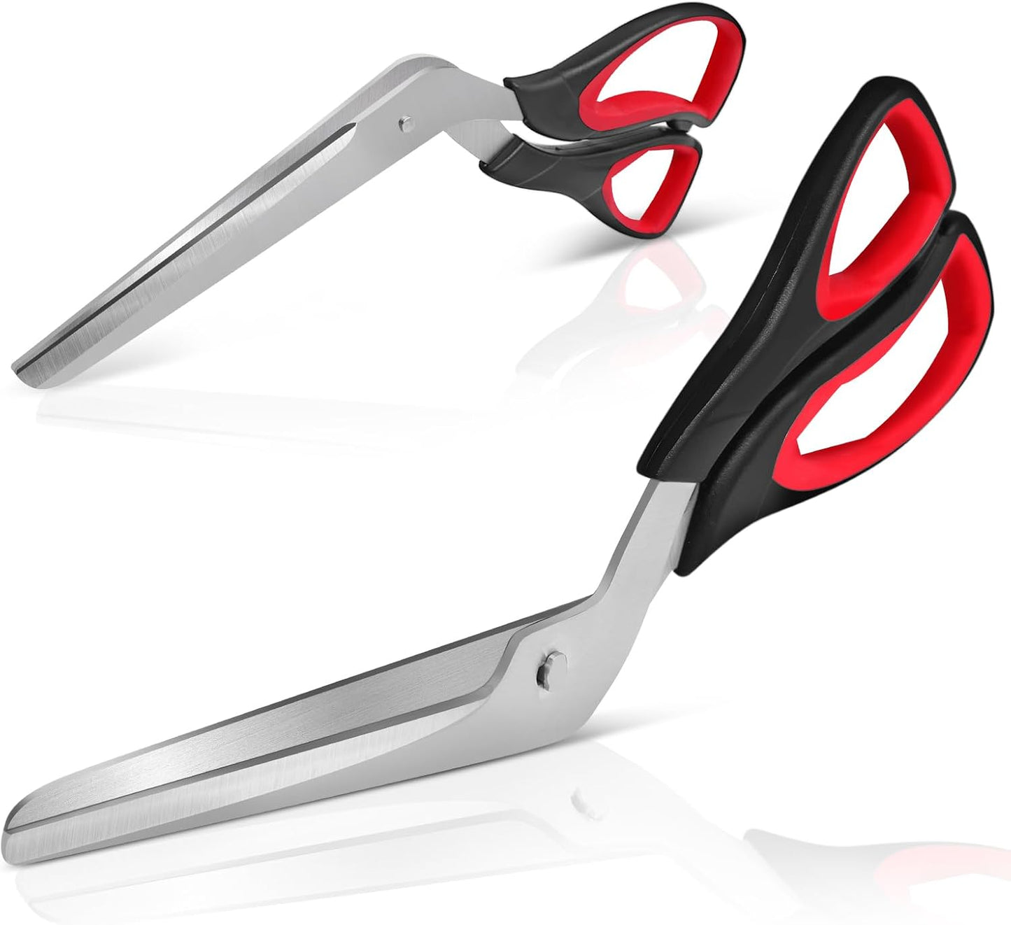 Detachable Pizza Scissors Pizza Cutter with Sharp Stainless Steel Blade and Ergonomic Soft Grip Black&Red