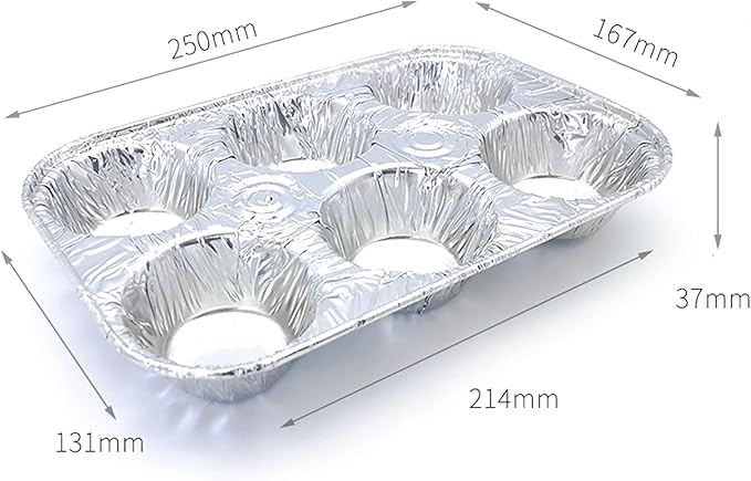 Waytiffer (10pack Muffin Pan 6-Cup Cupcake Aluminum Pans Favorite Muffin Tin Size for Baking Cupcakes Muffins and Mini Pies - Standard Size