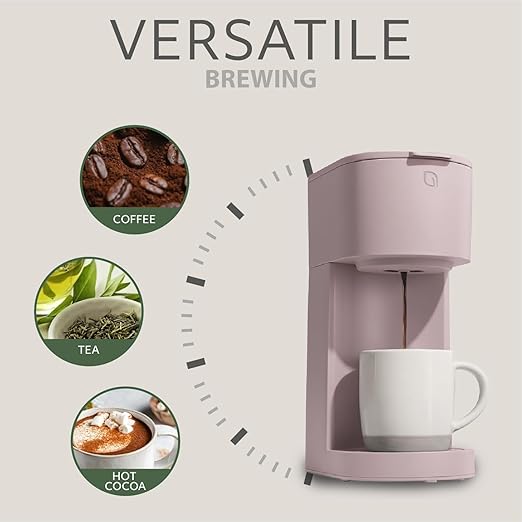WILLOW Eco Series Single Serve Coffee Maker for K Cup and Ground Coffee, 6 to 12oz Brew Sizes with Strong Brew Option, Small Coffee Machine with Removable Reservoir & Reusable Filter, Eco-Friendly