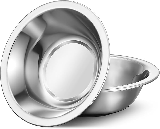 304(18/8) Stainless Steel Mixing Bowls for Kitchen, 2 Pack 7.8" 28.89 fl.oz Metal Mixing Bowls Set Stackable for Baking Serving Cooking Food Prep Storage Dishwasher Safe Lightweight