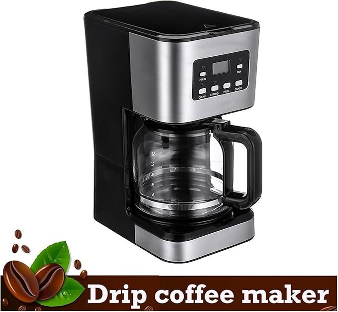 950W electric coffee machine 12 cups automatic drip coffee machine with coffee pot 220V automatic insulation function for home office use, WHITE