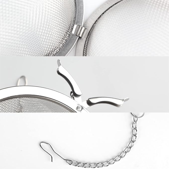 Fu Store 2pcs Stainless Steel Mesh Tea Ball 3.55 inches Tea Strainers Teas Infuser Strainer Filters for Teas