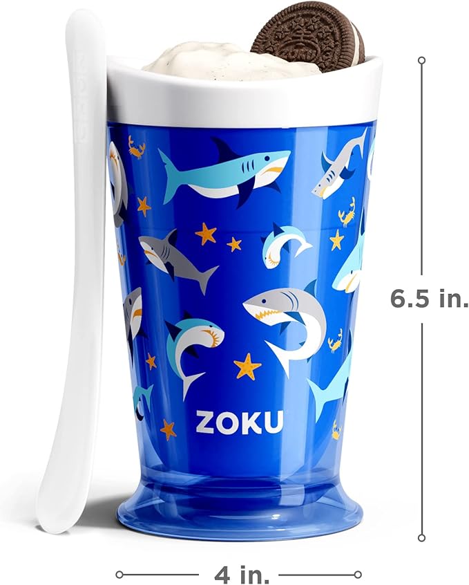 ZOKU Original Slush and Shake Maker, Slushy Cup for Quick Frozen Homemade Single-Serving Slushies, Fruit Smoothies, and Milkshakes in Minutes, BPA-free, Shark