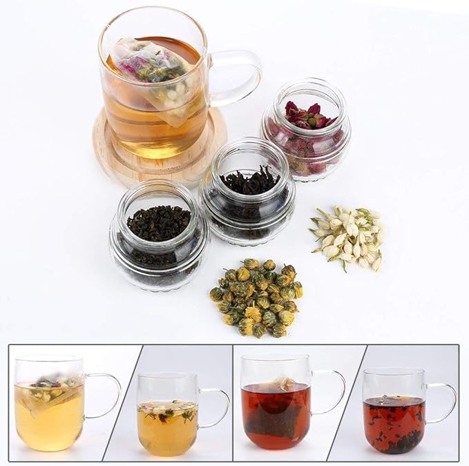 TamBee Tea Bags Disposable Tea Filter Bags Tea infusers Empty Muslin Drawstring Seal Filter Drawstring Herb Loose Tea Bag 400 Pack (400, 2.76" x 1.97")
