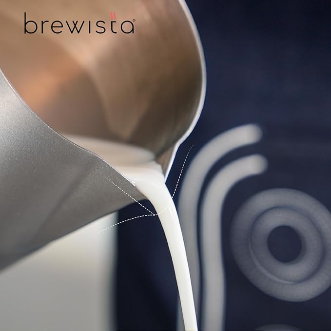 Brewista Precision Milk Frothing Pitcher, Steaming Jug, Coffee, Espresso Machine Accessories for Barista, Latte Art, Cappuccino, Stainless Steel Cup, 24 oz/720 ml, Matte Black
