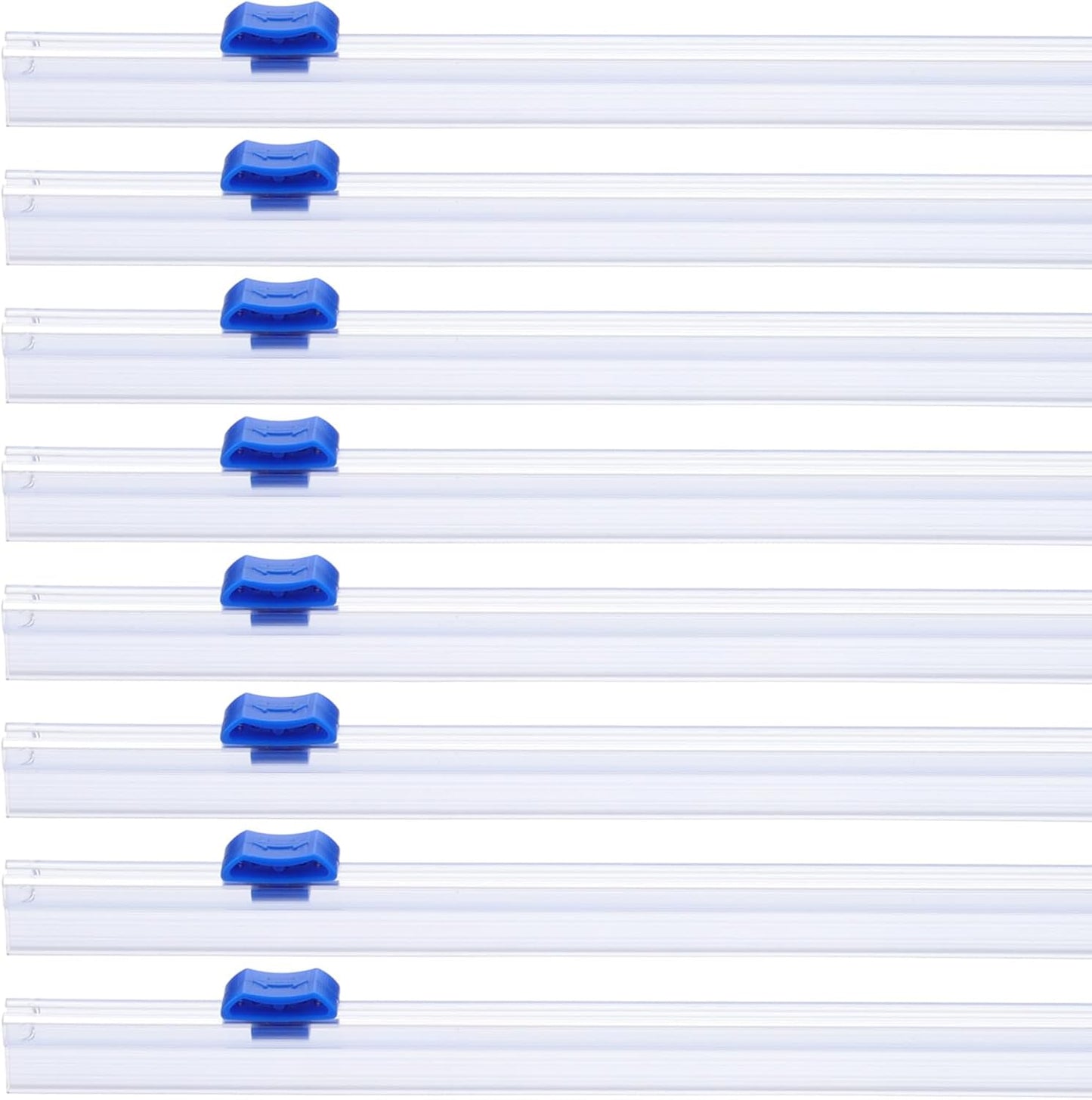 PATIKIL 8pcs Plastic Wrap Cutter, 17in Plastic Wrap Slide Cutter Snap Card Slot Installation Replacement for Aluminum Foil Wax Paper Parchment Paper Wrap Dispenser, Blue