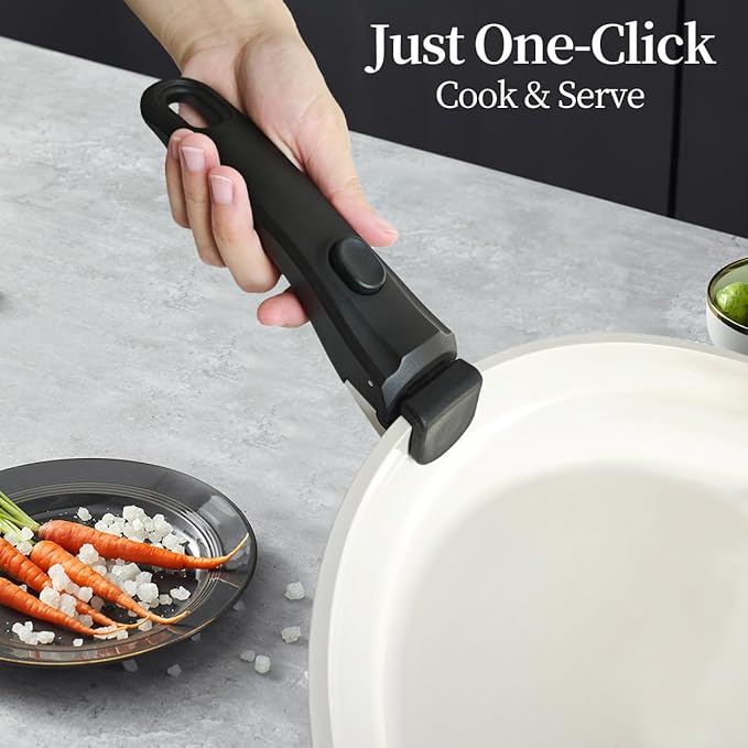 Removable Pot Handle, Universal Pan Handle, Replacement for Pots and Pans, Fits All Cookware, Includes Spoon Rest, Durable & Heat-Resistant, Black