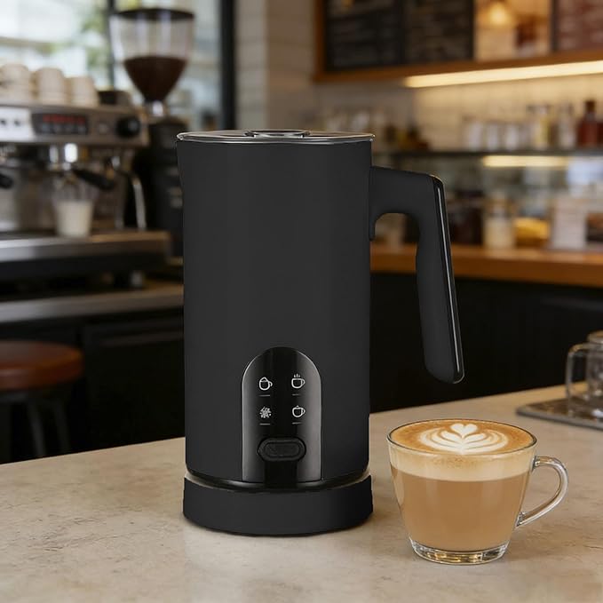 Electric Milk Frother, 4-in-1 Automatic Milk Steamer & Foamer 11.8oz/350ml, Automatic Warm and Cold Foam Maker and Milk Warmer for Latte, Cappuccinos, Macchiato (B)