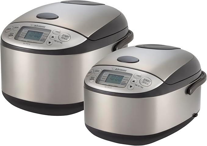 Zojirushi NS-TPC18XT Micom Rice Cooker & Warmer (with PFAS-Free Nonstick), 10-Cup, Stainless Brown
