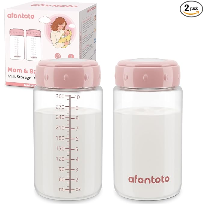 Breastmilk Storage Bottle Compatible with Spectra S1/S2/SG/9Plus /Motif Luna Flange, 9.5oz Wide-Neck Spectra Bottles for Pumping, Baby Bottle Storage with Lid Fit Momcozy Breast Milk Cooler 22oz, Pink
