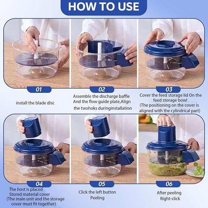 Grape Peeling Machine, Electric Garlic Peeler Machine, Automatic small fruit peeler, Rechargeable Home Kitchen Aid Peeler for Grapes, Garlic, Tomato, Cherry (Blue)
