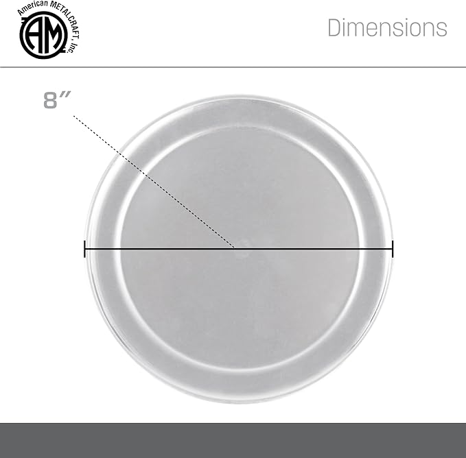 American METALCRAFT, Inc. TP8 Wide Rim Pizza Pan, Aluminum, 8-Inches,Silver