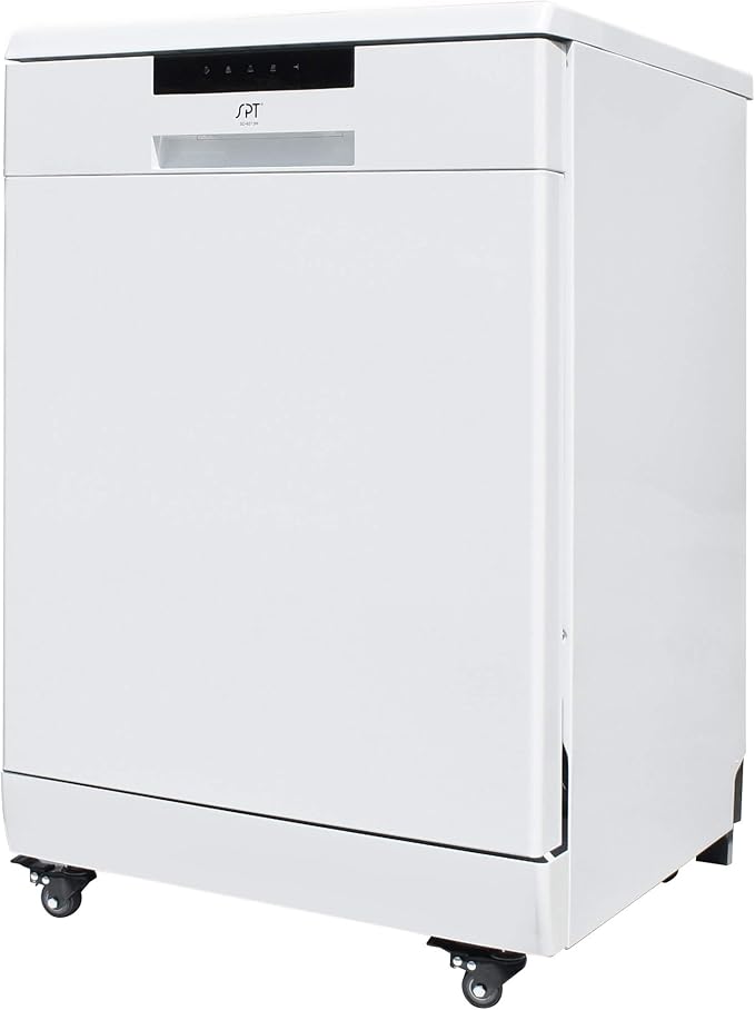 SPT SD-6513WA 24″ Wide Portable Dishwasher with ENERGY STAR, 6 Wash Programs, 10 Place Settings and Stainless Steel Tub – White