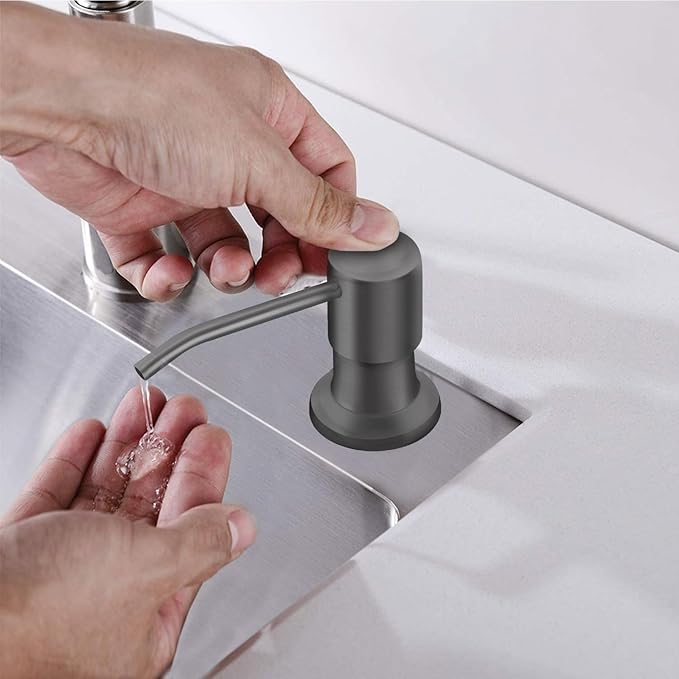 Sink Soap Dispenser, Kichen Sink SoapDispenser, 47" Extension Tube kit, Under Sink Soap Dispenser Pump, No Need More Refills （Gray-2 Pack）