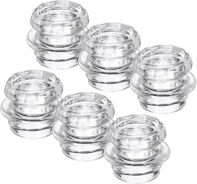 6 Pack Coffee Percolator Glass Top Replacement, Clear Coffee Filter Glass Knob for Electric and Stove Pots, Heat-Resistant Percolator Parts Camping Accessories for Coffee Filter and Makers