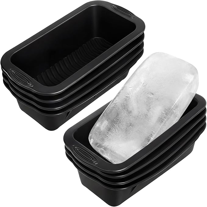 Honeydak 8 Pcs Ice Block Mold 2.4lb Large Ice Cube Molds Reusable Silicone Cold Plunge Bath Accessories for Cold Water Bath or Cooler(Black)