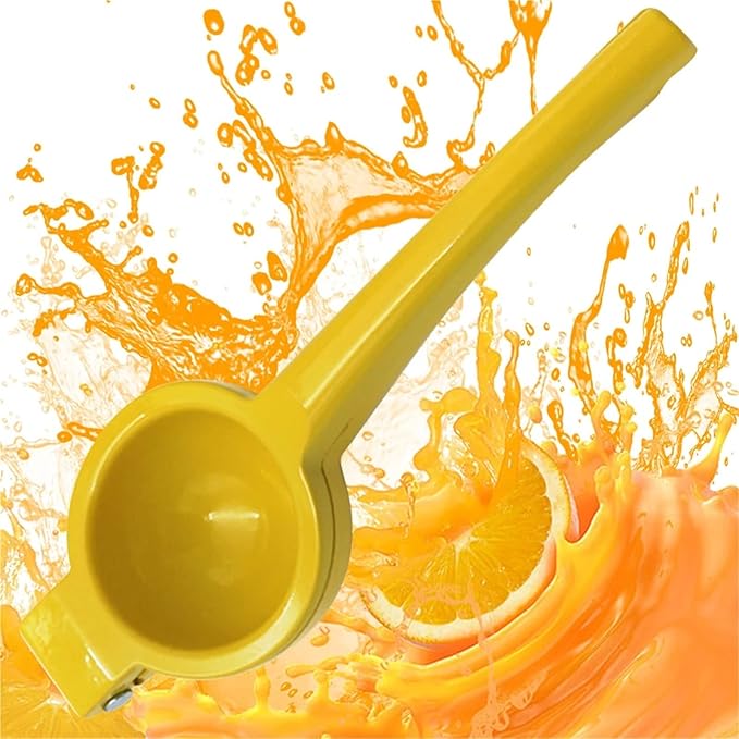 Home Manual Lemon Squeezer Aluminum Alloy Hand Pressed Citrus Orange Juicer Portable Kitchen Tool for Lime Lemon Home Use Yellow 1-5PCS(3pcs)