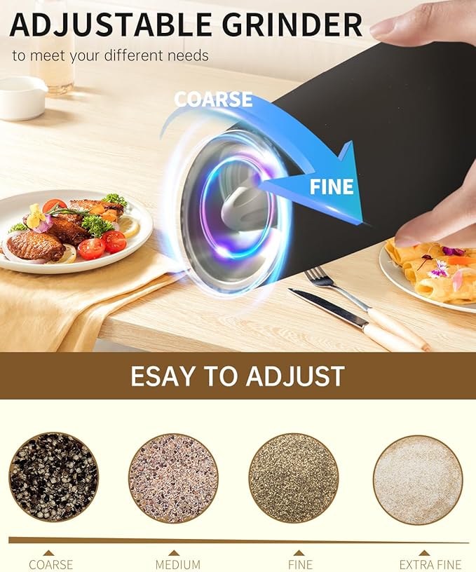CIRCLE JOY Gravity Electric Pepper Grinder Set and Electric Wine Set
