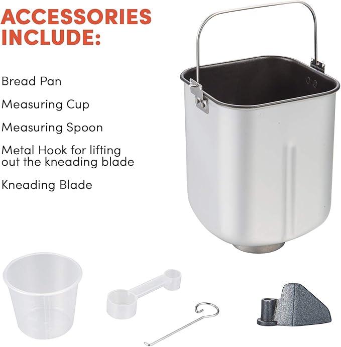 Elite Gourmet Programmable Bread Maker, 2 lb Loaf, 3 Sizes, 19 Presets incl. Gluten-Free, Dough & Jam, Delay Timer, Black