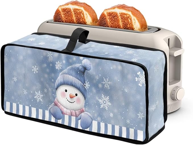 Christmas Slim Toaster 2 Slice Compact Thin Cover for 2 Slice Slim Toaster Funny Dust Covers for Kitchen Appliances Home Decor Blue