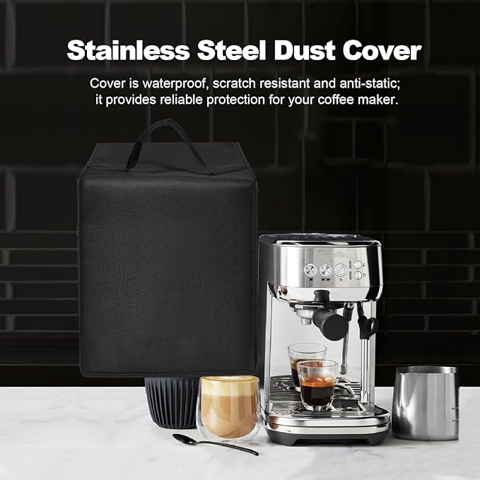 Dust Cover for Plus Espresso Machine BES500BSS Stainless Steel Dust Covers for De'Longhi Stilosa Manual Espresso Machine EC260BK Heavy Duty Waterproof Protective Cover Case (Black)