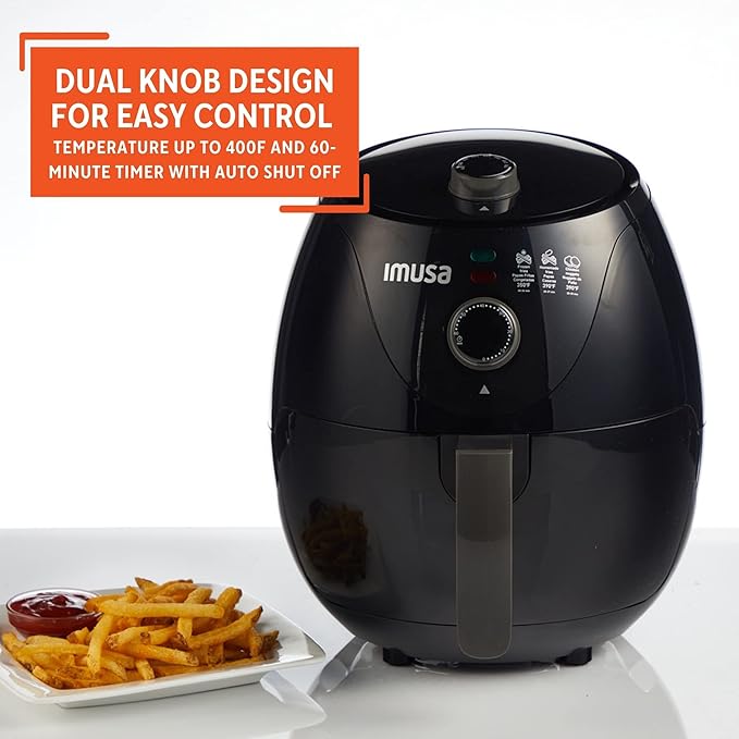 IMUSA 3.3qt Electric Air Fryer, Black