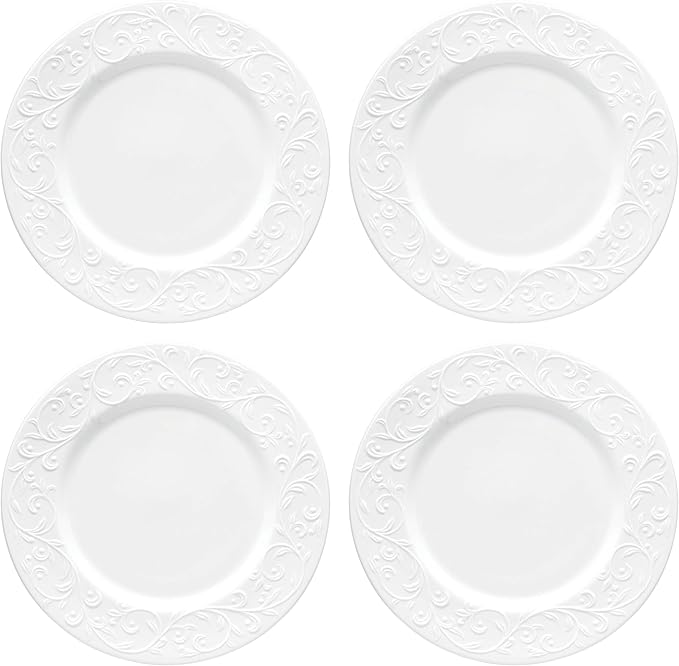 Lenox 891292 Opal Innocence Carved 4-Piece Dinner Plate Set