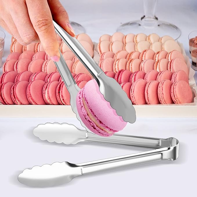 8 Pack Serving Tongs XEVOM Kitchen Tongs,Buffet Tongs, Stainless Steel Food Tong Serving Tong,small tongs (9inch)