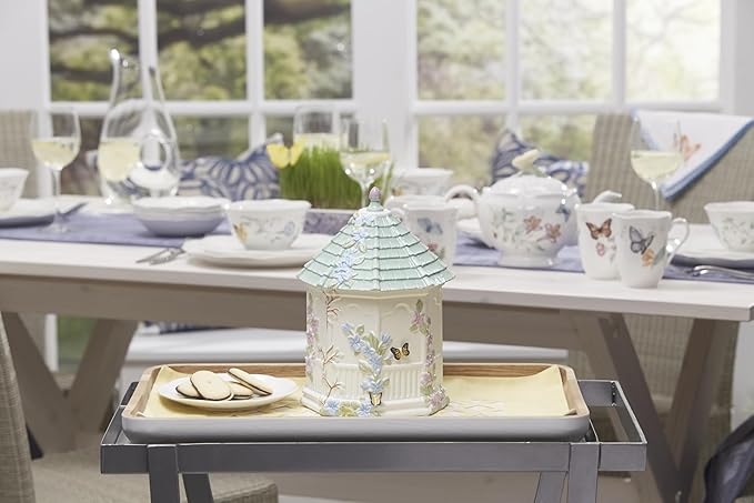 Lenox Butterfly Meadow Figural Gazebo Cookie Jar, 10-Inch, White