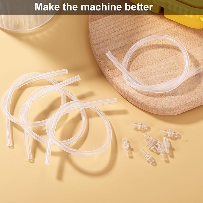 4pcs Milk Tubes Hoses with 8pcs Connectors, 14.96in/38cm Silicone Milk Tube Hoses Replacement Pipe BPA-Free Replacement Part Accessories for Jura HP3 Coffee Machines E6/E8/Z10